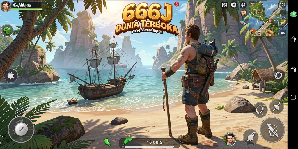 Screenshot menunjukkan aksi seru dalam game Open World 666J.