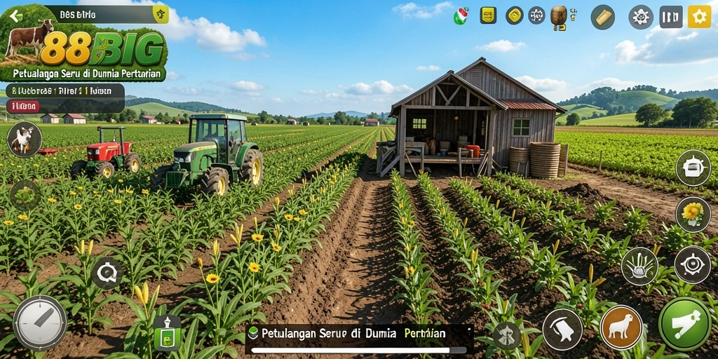 Tampilan gameplay <strong>88BIG</strong> dengan aktivitas bertani yang seru.