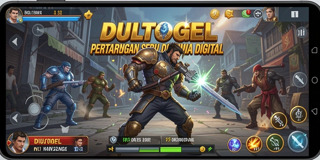 Gameplay seru DULTOGEL dengan pertarungan dinamis dan karakter beragam.