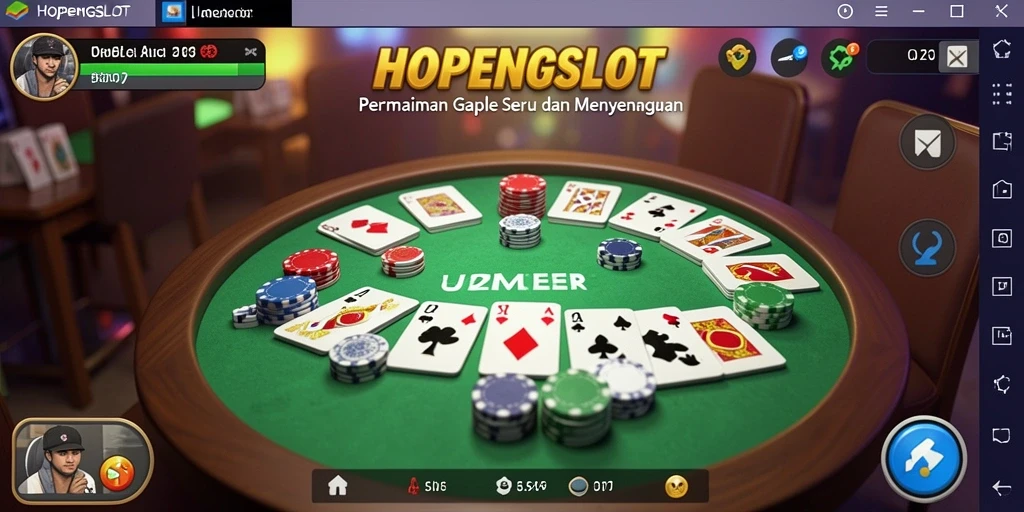 Screenshot HOPENGSLOT menampilkan gameplay Gaple yang seru