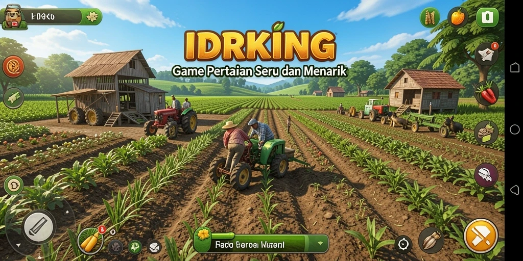 Tampilan gameplay seru dari permainan pertanian IDRKING.