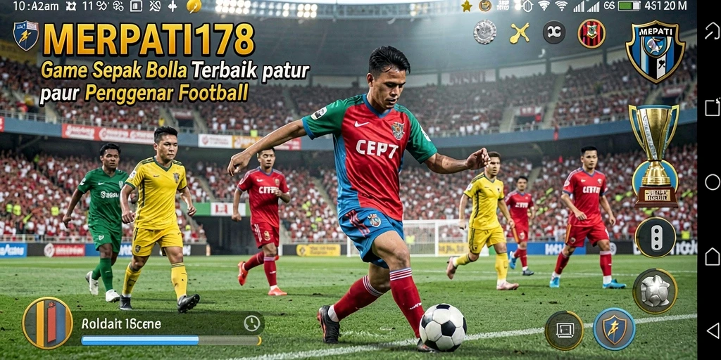 Tangkapan layar gameplay <strong>MERPATI178</strong> yang menampilkan aksi seru sepak bola.