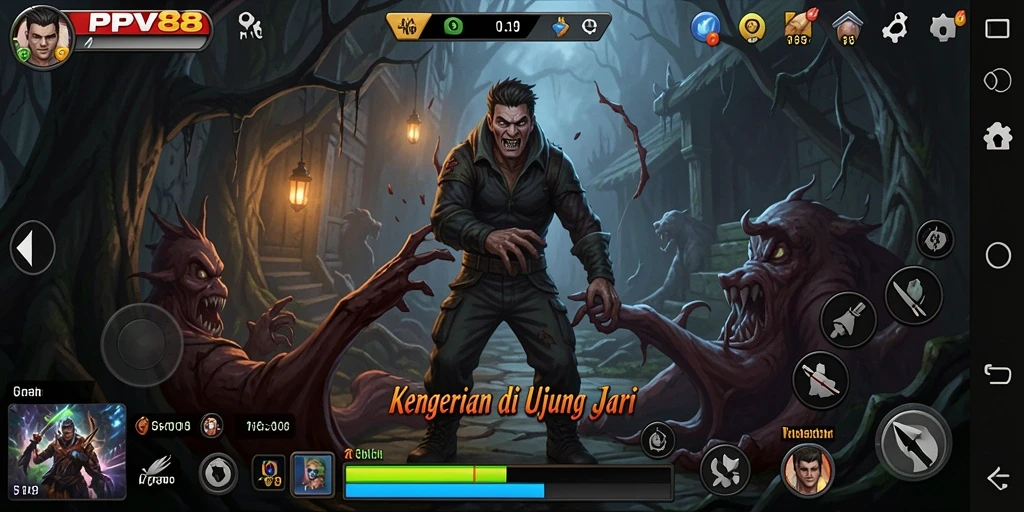 Tampilan gameplay menegangkan dalam PPV88 saat menciptakan suasana horor.