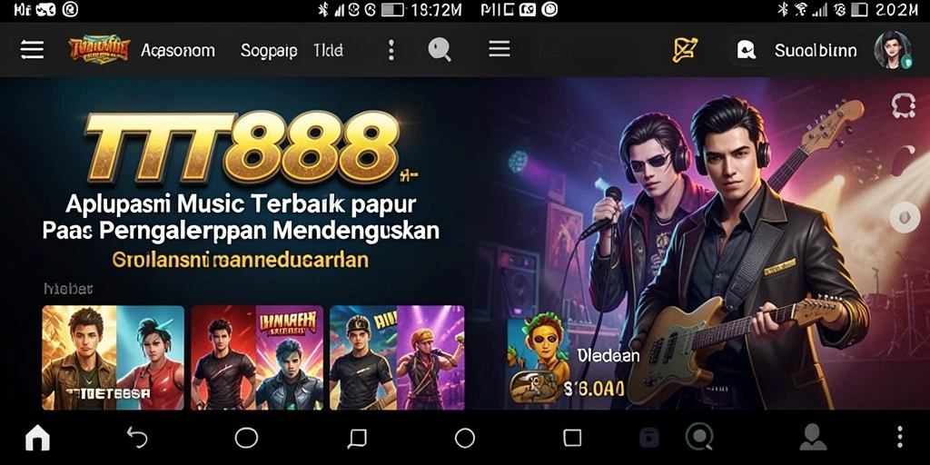 Tampilan menarik TTT888 dengan fitur musik yang interaktif.