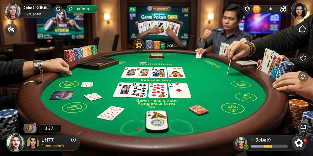 Tangkapan layar menampilkan gameplay seru UH77 dengan pemain yang berinteraksi.