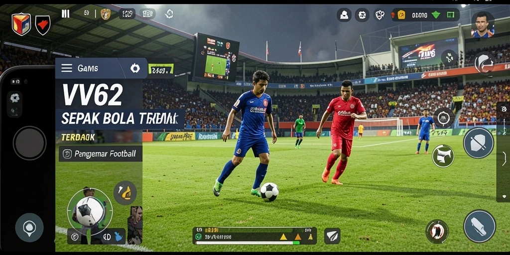 Screenshot gameplay VV62 menampilkan aksi dinamis di lapangan.